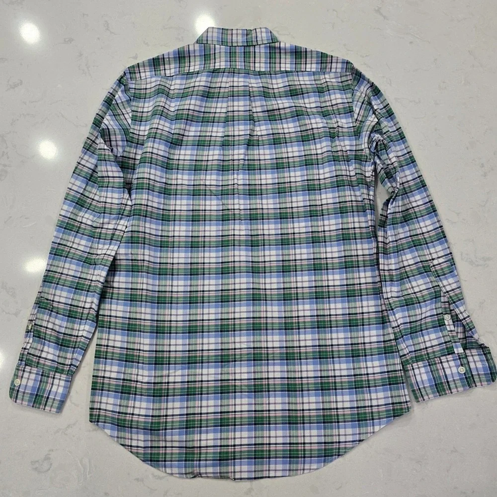 Polo Ralph Lauren Mens Custom Fit Plaid Button Down Shirt Blue Green Pink Small
